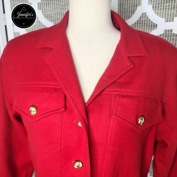 Clifford & Wills Women's Vintage Red Wood Cropped Blazer/Jacket Size 10 - Picture 3 of 11